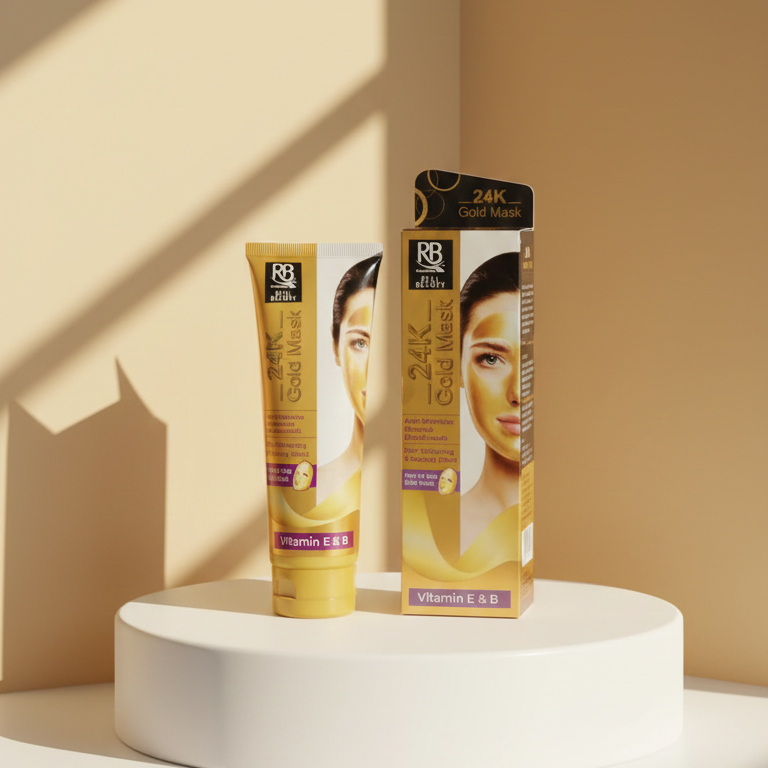 RB Cosmetics Real Beauty 24K Gold Mask | Hydrating & Brightening | Luxury Skincare Treatment | Original